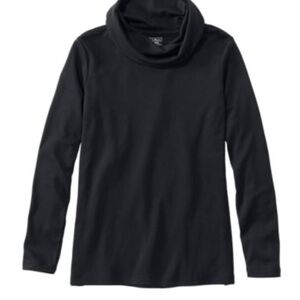 LL Bean Pima Cowlneck Tee Long Sleeve Women's Regular